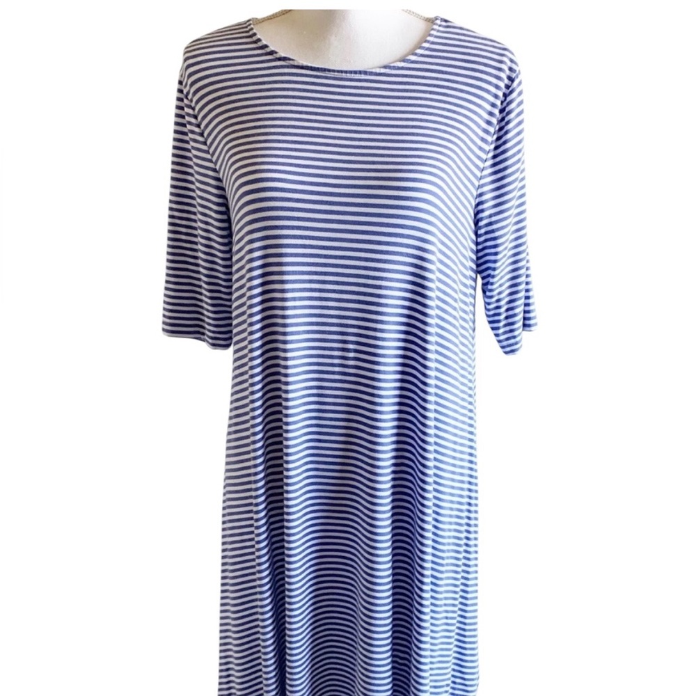 Jersey Elbow-Sleeve Swing Dress